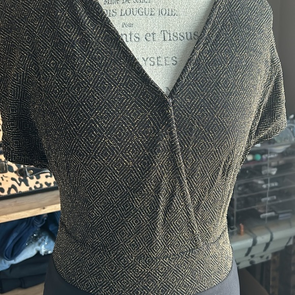 Luxology Gold & Black Stretch Bodysuit - Medium - Picture 2 of 6